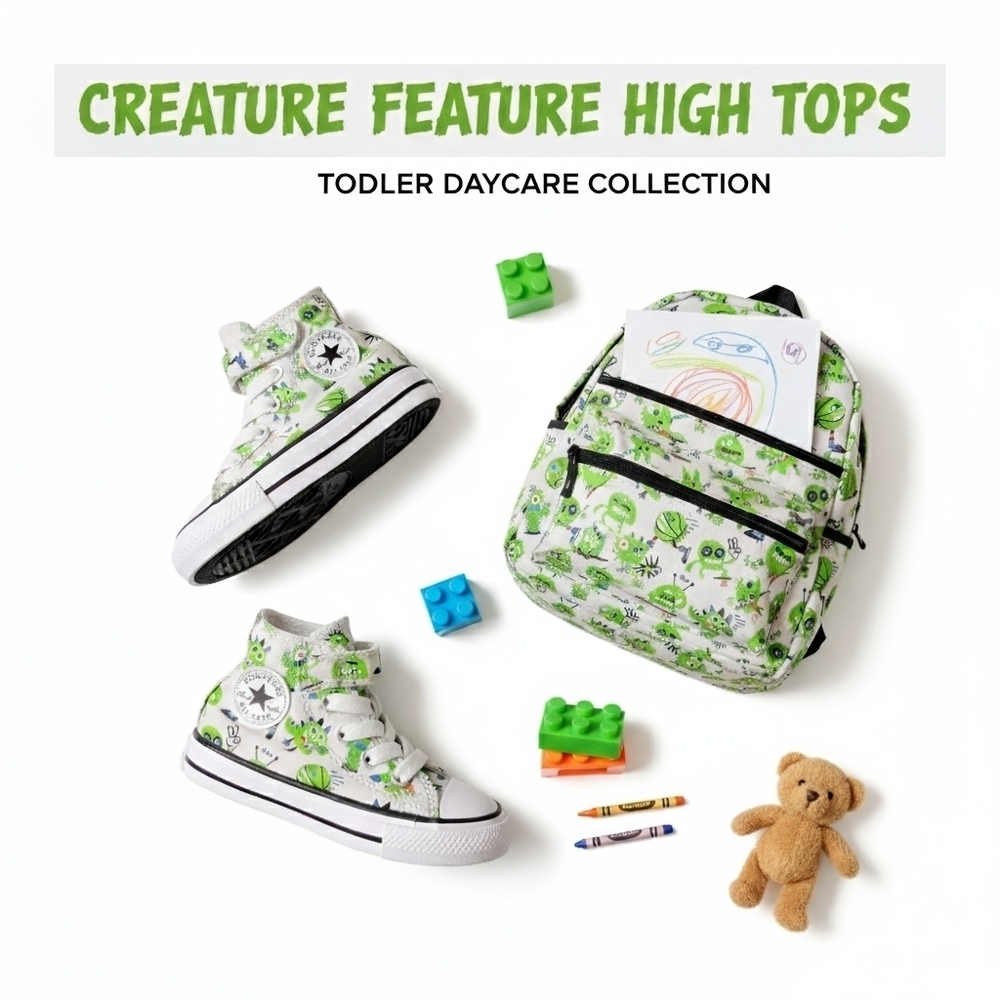 Converse Creature Feature High Tops Toddler Size 5 Canvas